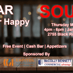 Digital flyer for NICAR Broker Happy Hour on Thursday, March 2nd at Jameson's Pub in Joliet